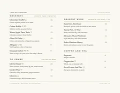 Dessert menu template in the Elegant Landscape design