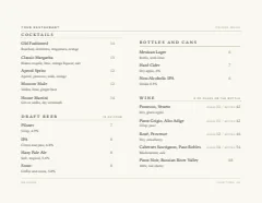 Drink menu menu template in the Elegant Landscape design