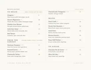Wine bar menu template in the Elegant Landscape design
