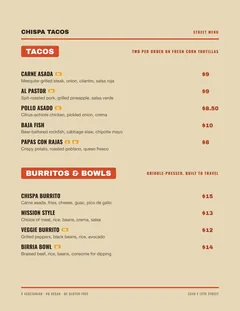 Food truck menu template in the Food Truck design