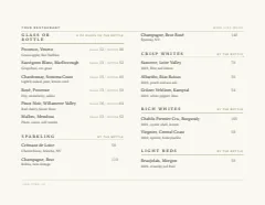 Wine list menu template in the Elegant Landscape design