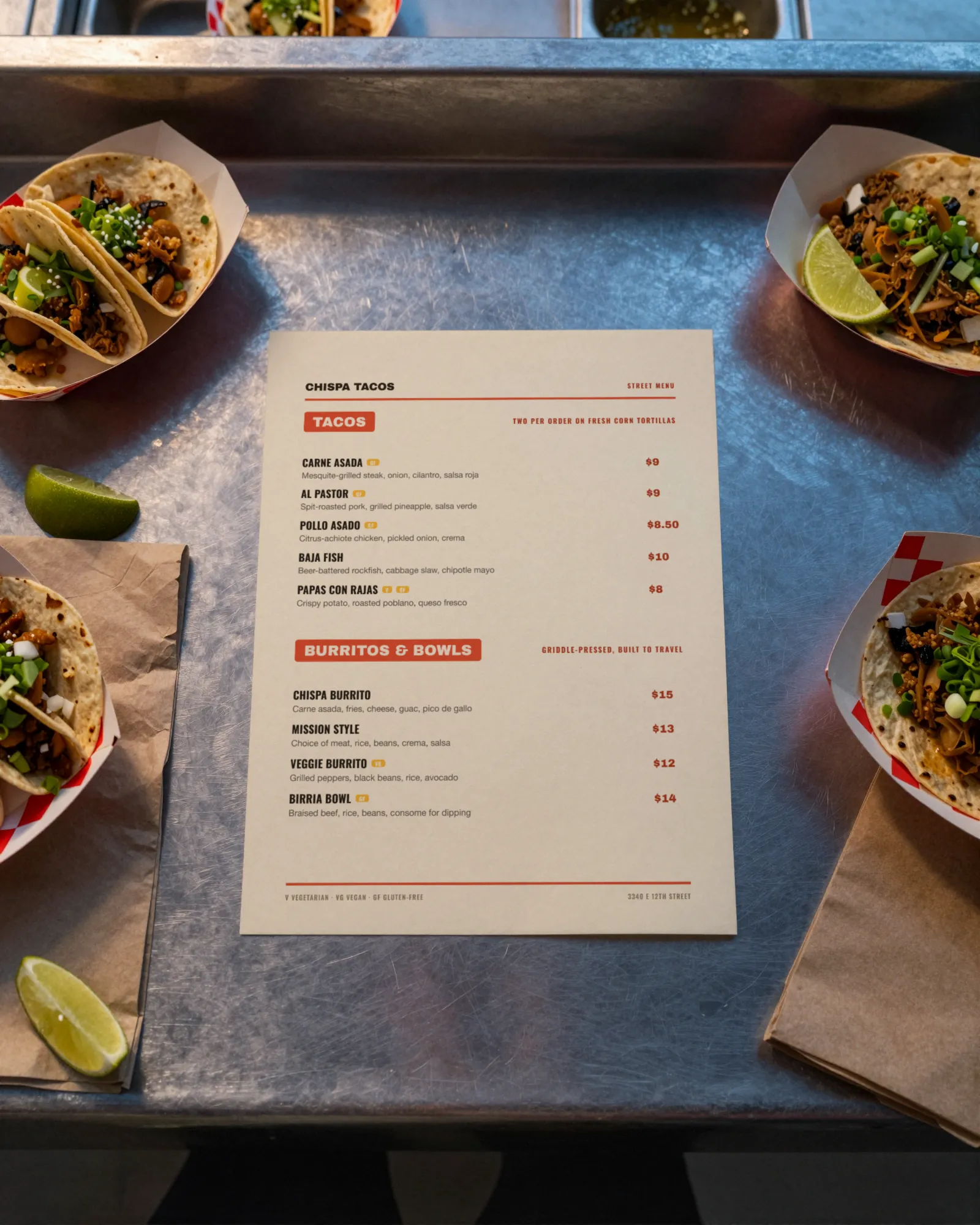 The Food Truck design on a restaurant table. Illustrative scene with a real Gaslamp render.